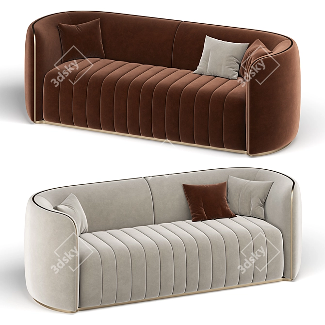 Modern Upholstered Sofa 3D model image 2
