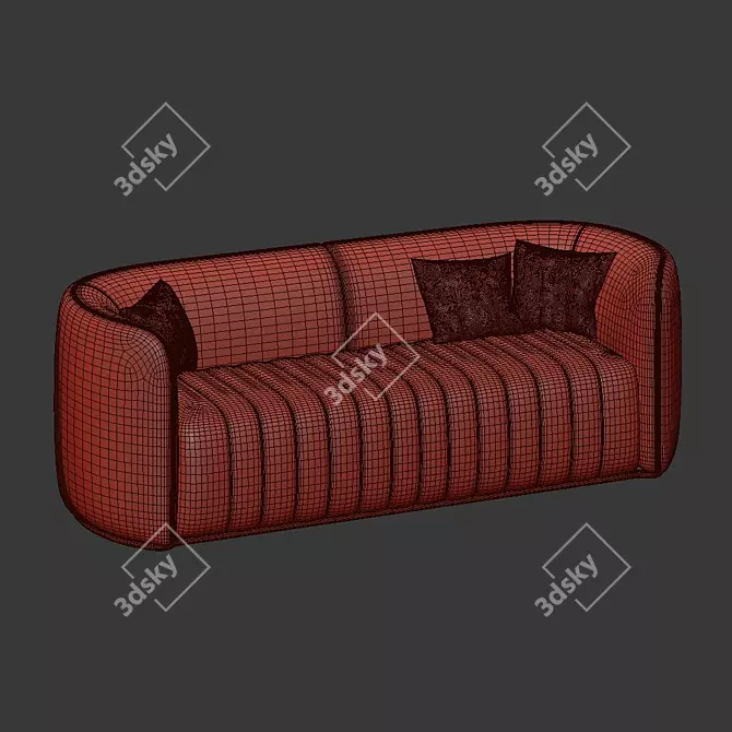 Modern Upholstered Sofa 3D model image 3