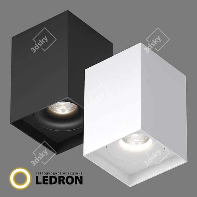 Sleek Aluminum LED Spotlight 3D model image 1