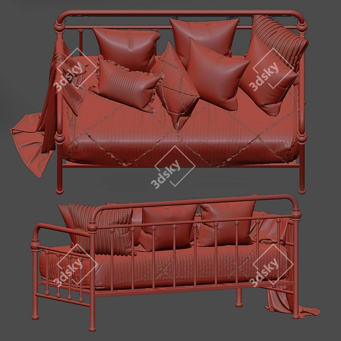 Alaina Convertible Sofa: Stylish and Functional 3D model image 5