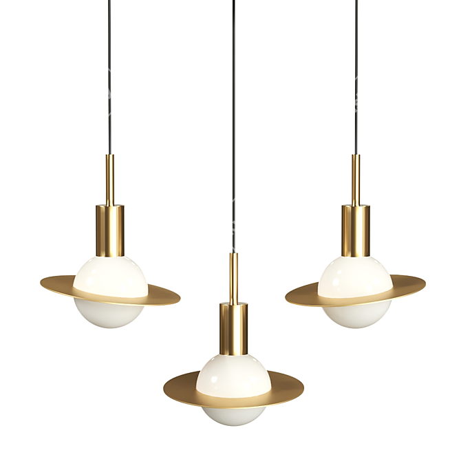 Modern Metal Pendant Light 3D model image 1