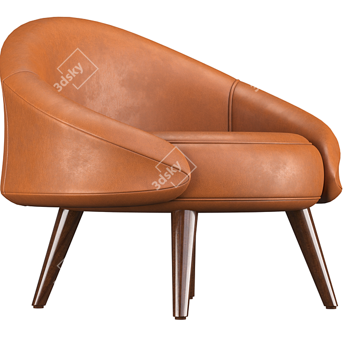 Modern Leather Armchair 3D model image 1