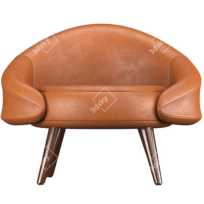 Modern Leather Armchair 3D model image 2