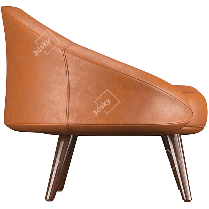 Modern Leather Armchair 3D model image 3