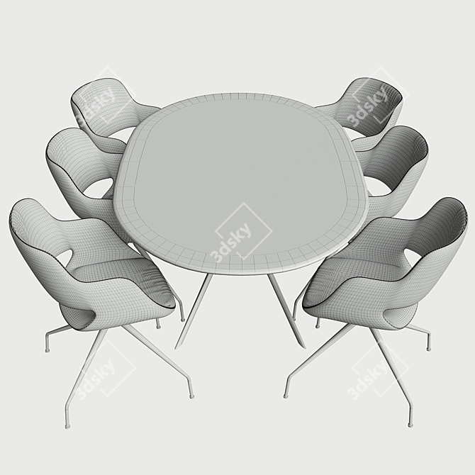 Corona Redner Table Chair 3D model image 3