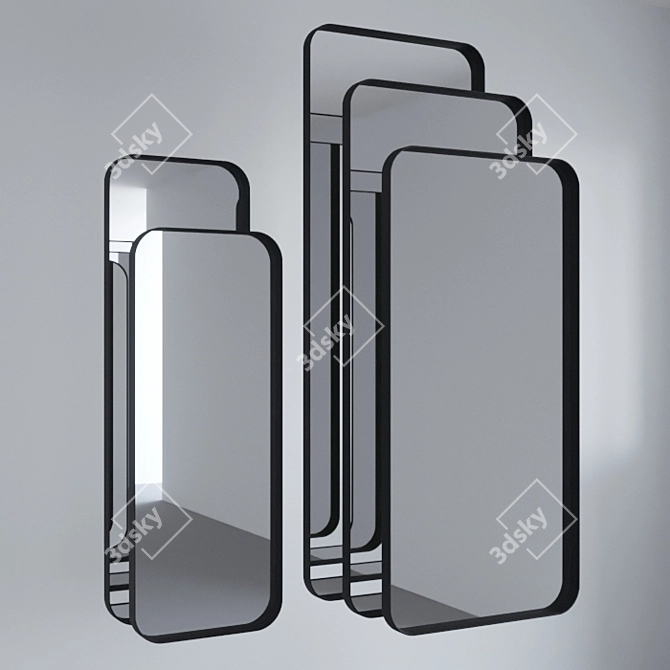 Sleek Rectangular Mirror 3D model image 1