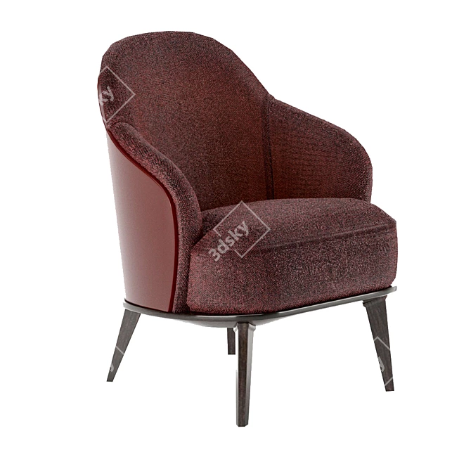 Title: Contemporary Brown Armchair 3D model image 2