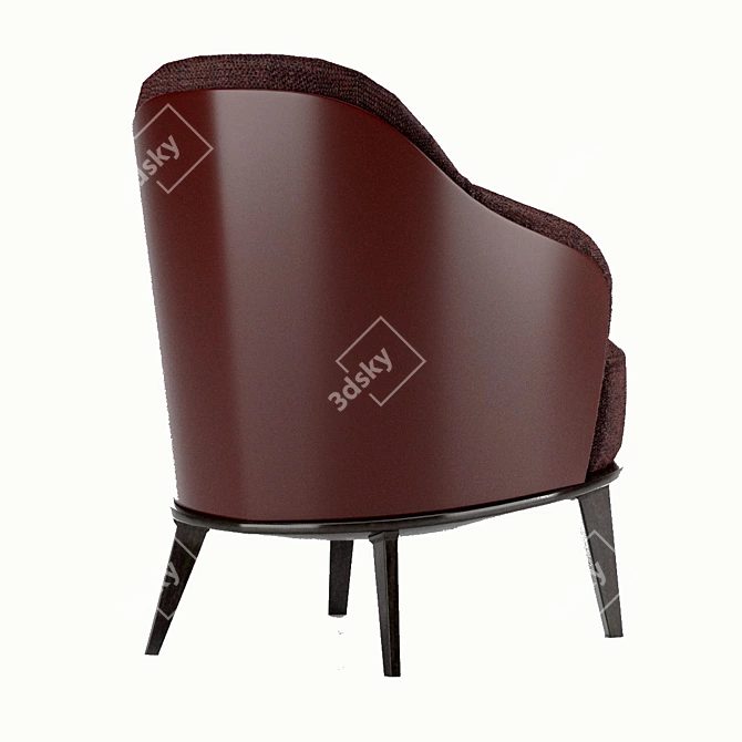 Title: Contemporary Brown Armchair 3D model image 4