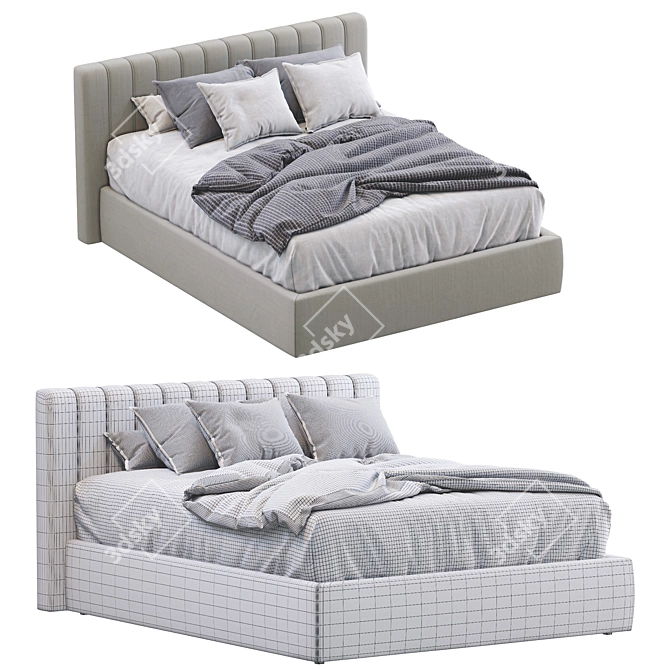 Veneza Bed: Stylish and Spacious 3D model image 3