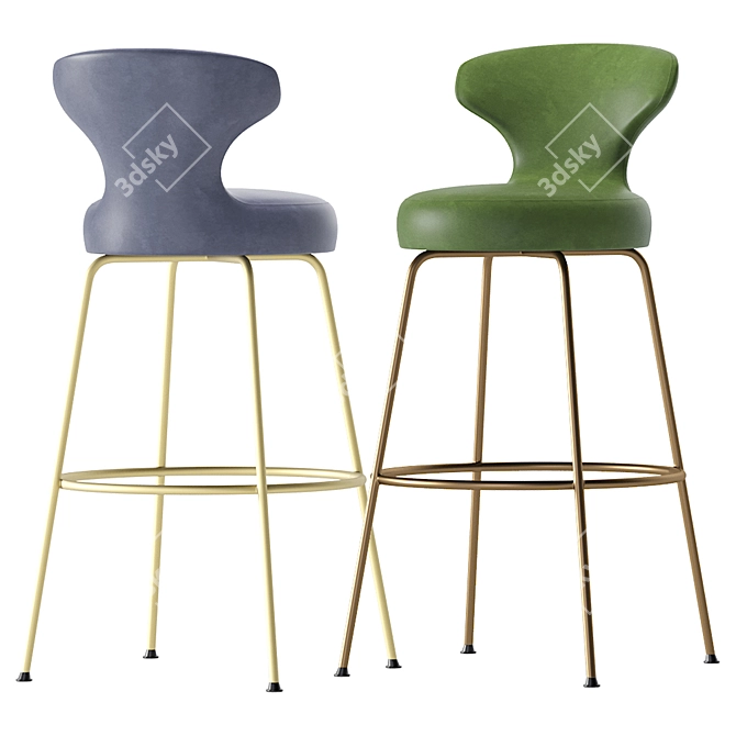 B&B Italia Papilio Leather High Stool 3D model image 4