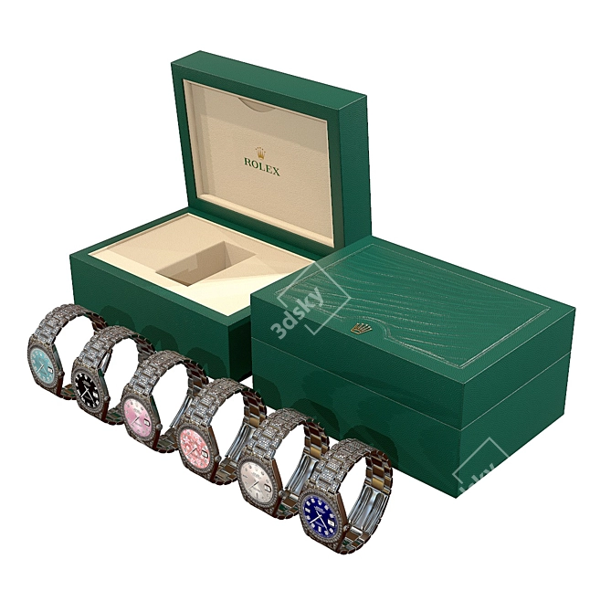 Luxury Rolex Datejust II Diamond Watch 3D model image 10