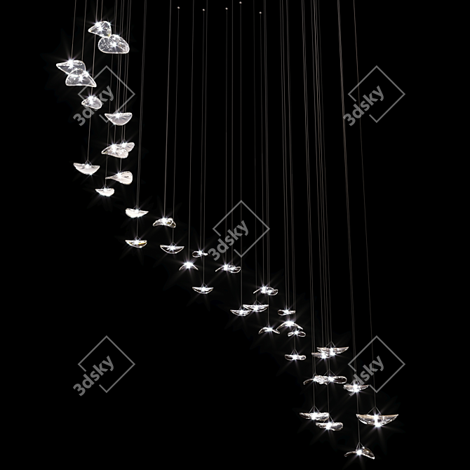 Elegant Terzani Manta Chandelier 3D model image 2