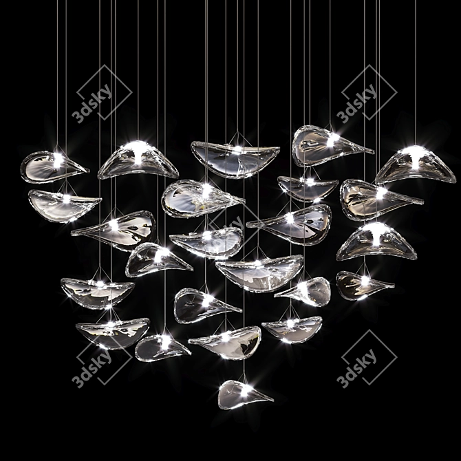 Elegant Terzani Manta Chandelier 3D model image 3