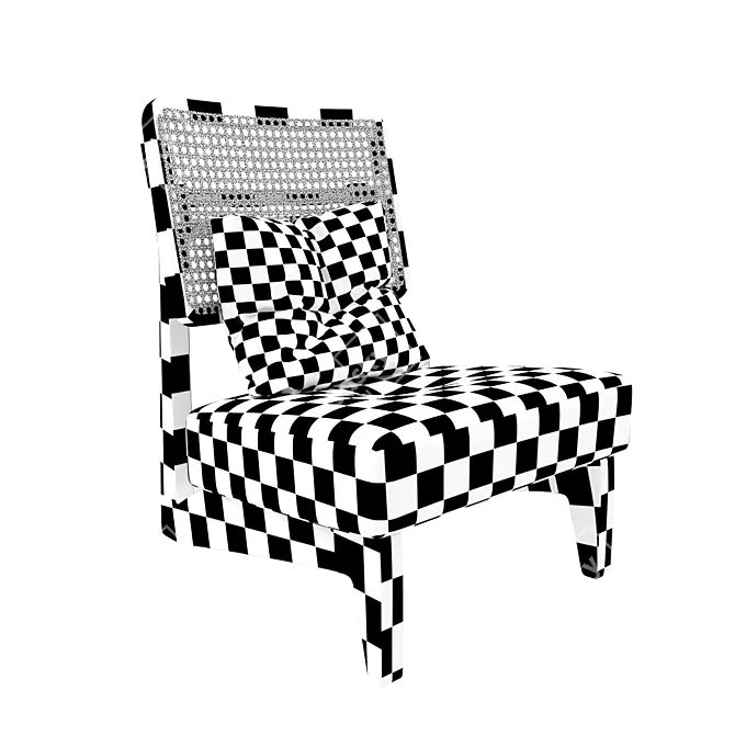 Elegant Rattan Chair 3D model image 4