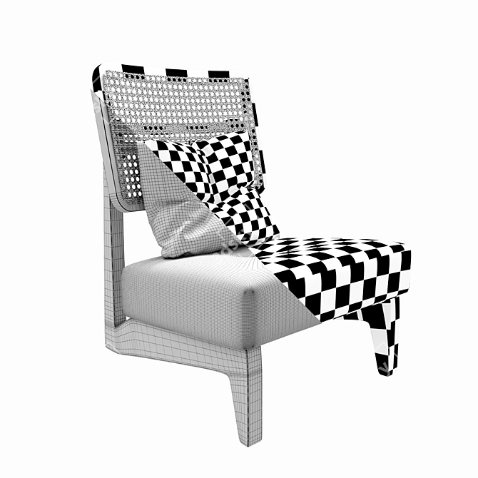 Elegant Rattan Chair 3D model image 8