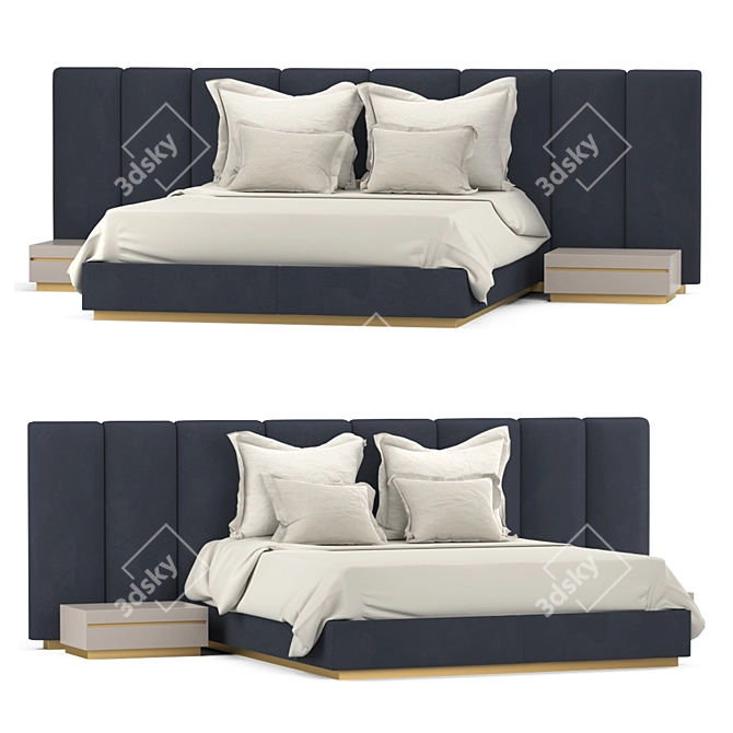 Fendi Casa Delano Bed: Luxury and Elegance 3D model image 1