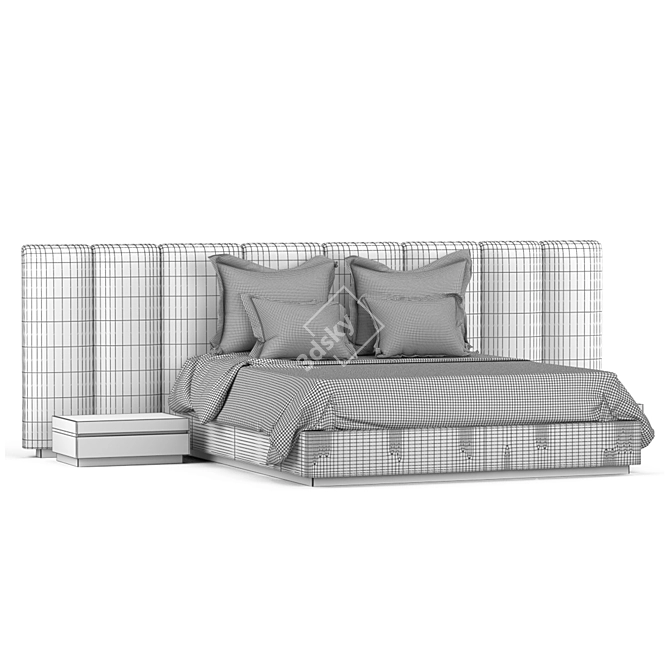 Fendi Casa Delano Bed: Luxury and Elegance 3D model image 4