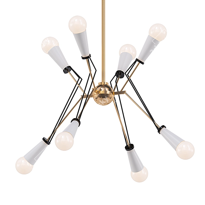 Piro Medium Chandelier: Elegant Illumination 3D model image 1