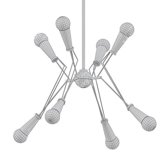 Piro Medium Chandelier: Elegant Illumination 3D model image 2