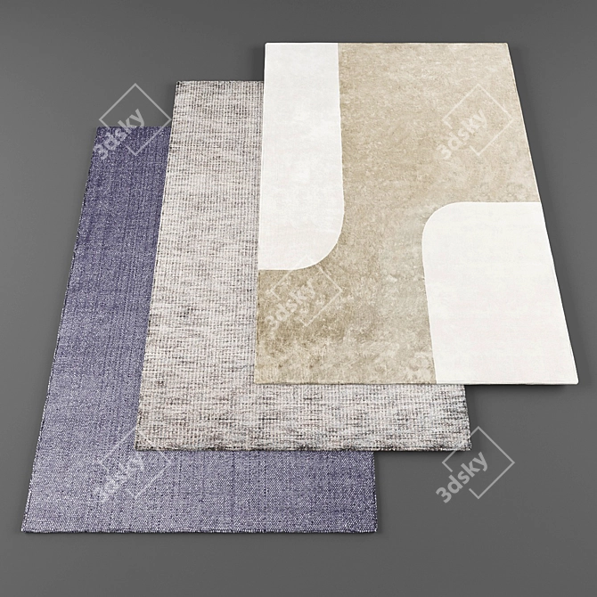 High-Res Rugs Bundle: 3 Textures 3D model image 1