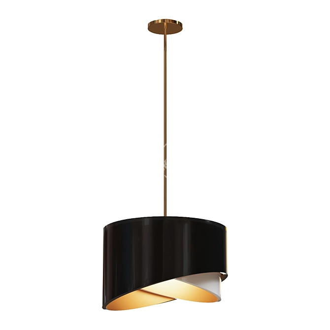 Elegant Glass Pendant Light 3D model image 1