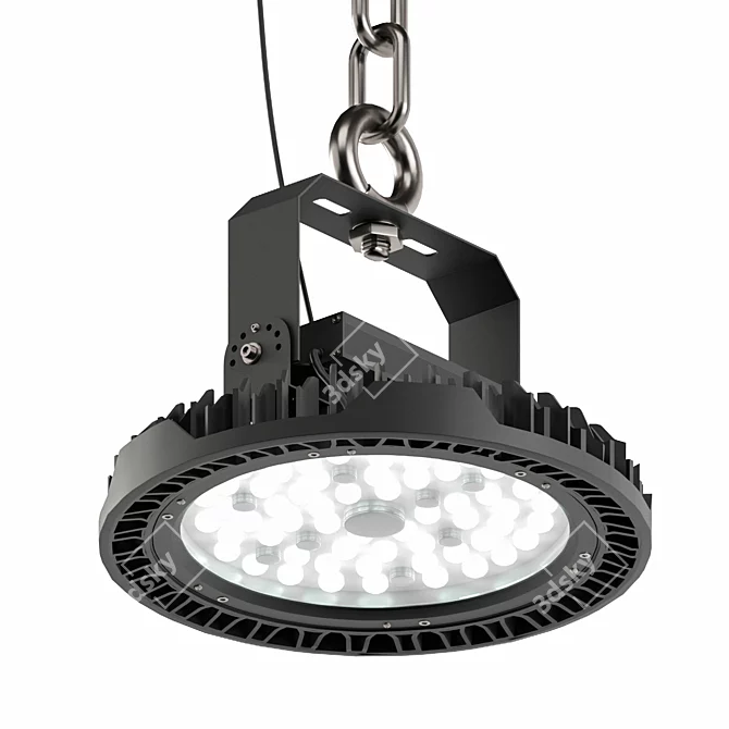 Modern Pendant Light, 4000K LED, Black 3D model image 1