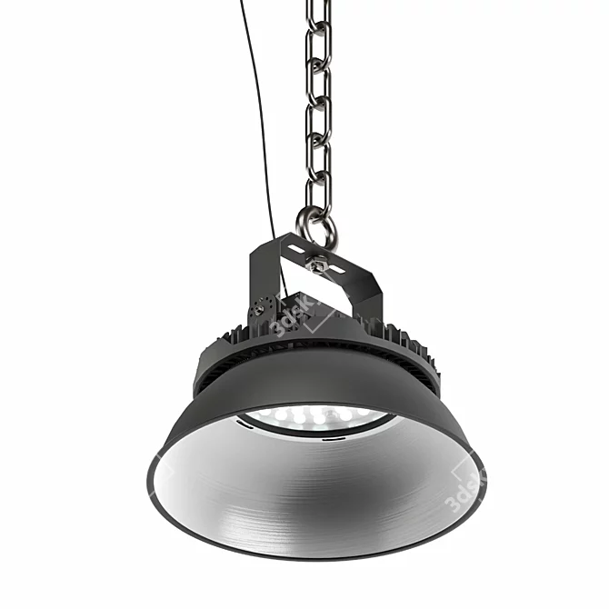 Modern Pendant Light, 4000K LED, Black 3D model image 2