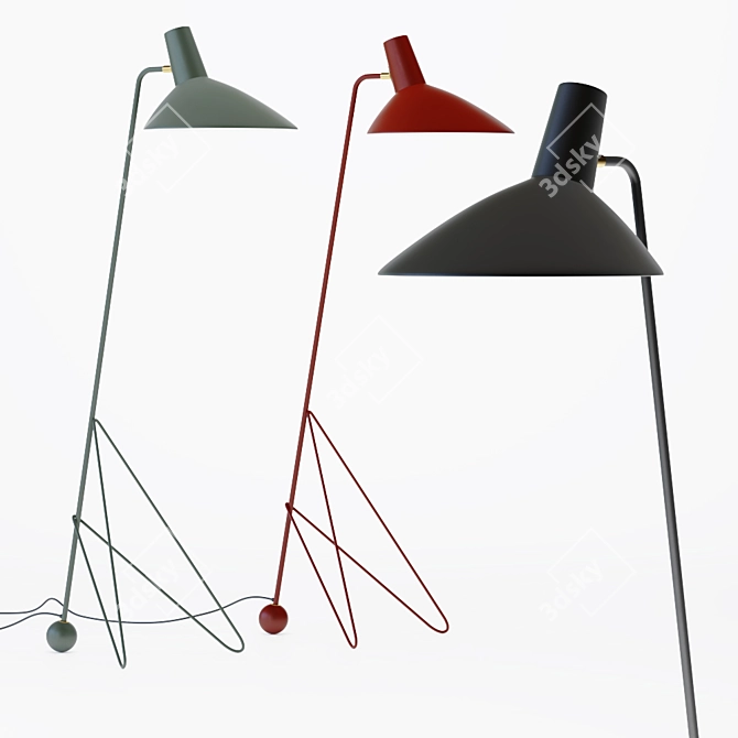 Modern Tripod Floor Lamp 3D model image 1