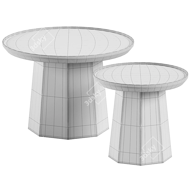 Scandinavian Pine Coffee Tables 3D model image 2