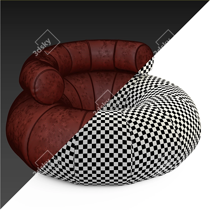 Flexible and Original Don Out Armchair 3D model image 4