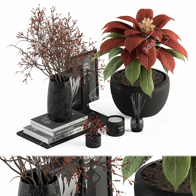 Elegance in Bloom: Decorative Bouquet Set 3D model image 1