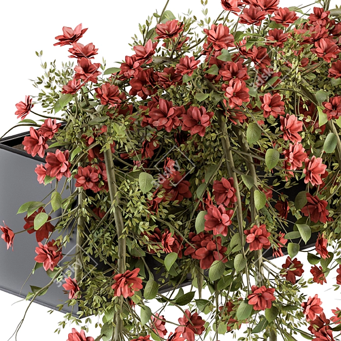 Cascade Blooms Hanging Plant Set 3D model image 3