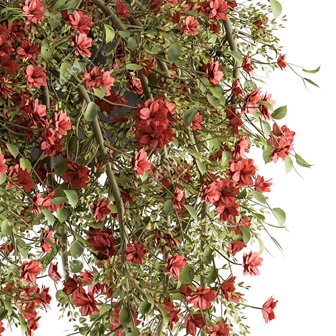 Cascade Blooms Hanging Plant Set 3D model image 4