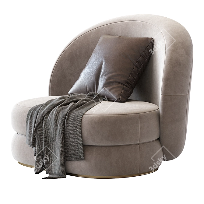 Contemporary  Armchair 3D model image 2