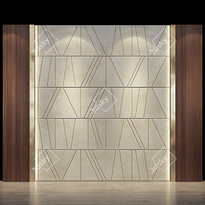 Modern Wall Panel 45 - Stylish Statement for Any Space 3D model image 3
