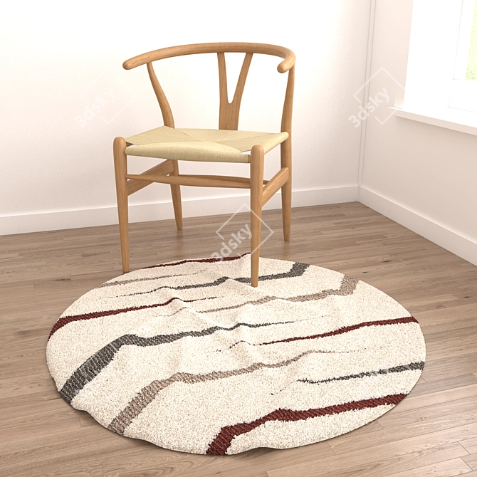 Round Rugs Set: 6 Variants 3D model image 4