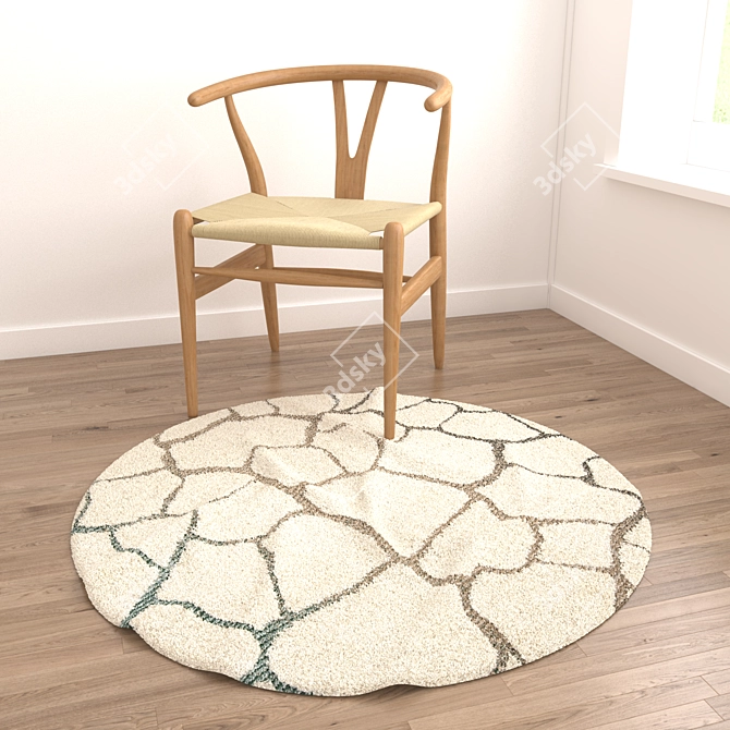 Round Rugs Set: 6 Variants 3D model image 5