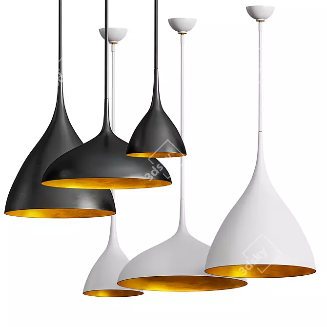 Modern Metal Pendant Lamp 3D model image 2