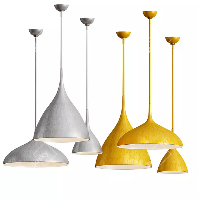 Modern Metal Pendant Lamp 3D model image 5