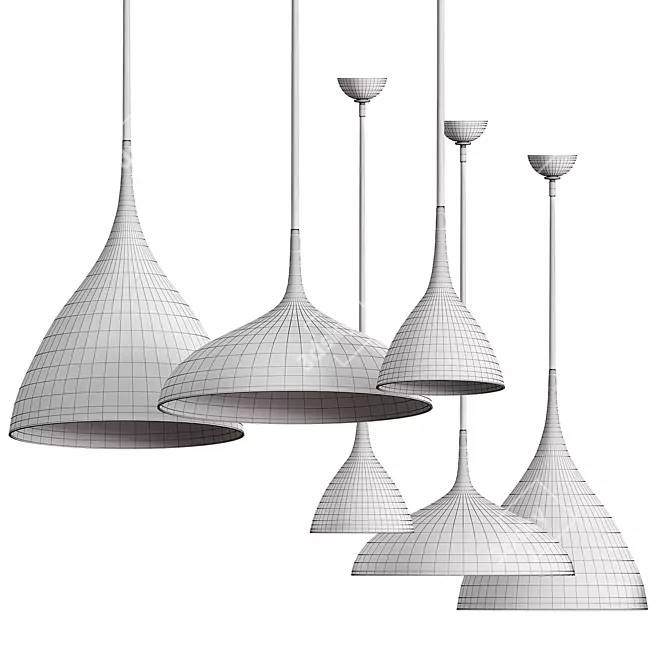 Modern Metal Pendant Lamp 3D model image 7