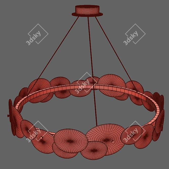 Elegant LED Chandelier 3D model image 2