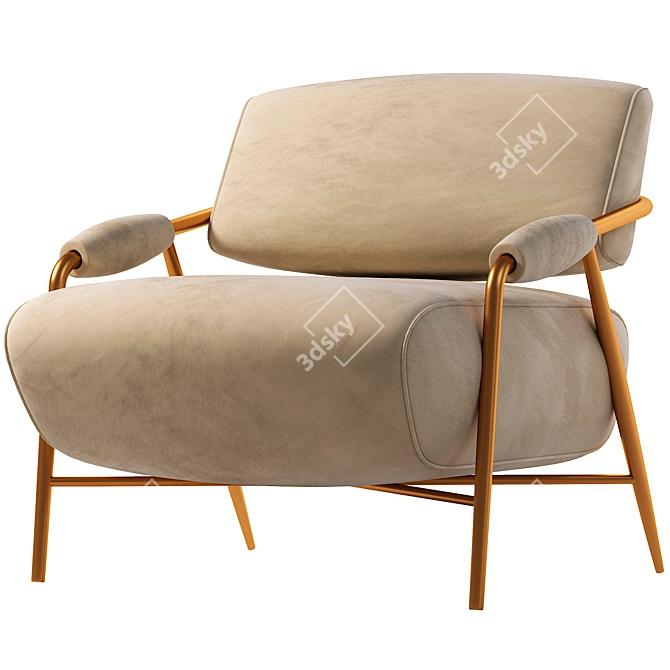 Modern Armchair for Contemporary Spaces 3D model image 3