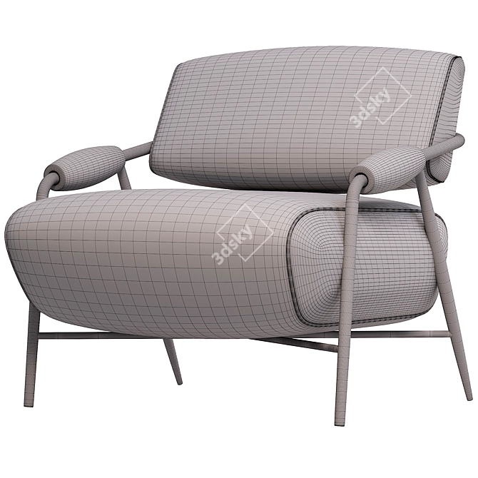 Modern Armchair for Contemporary Spaces 3D model image 6