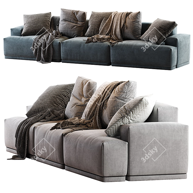 Modular Connect Sofa: Versatile Design & Comfort 3D model image 1