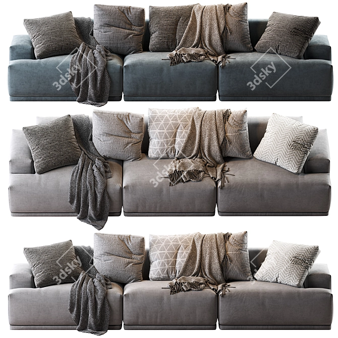 Modular Connect Sofa: Versatile Design & Comfort 3D model image 2