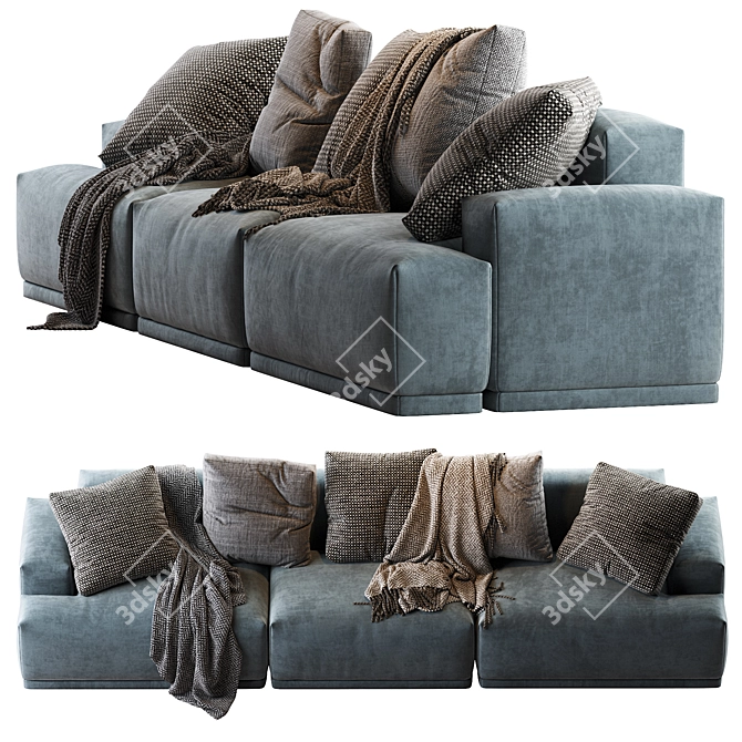 Modular Connect Sofa: Versatile Design & Comfort 3D model image 3