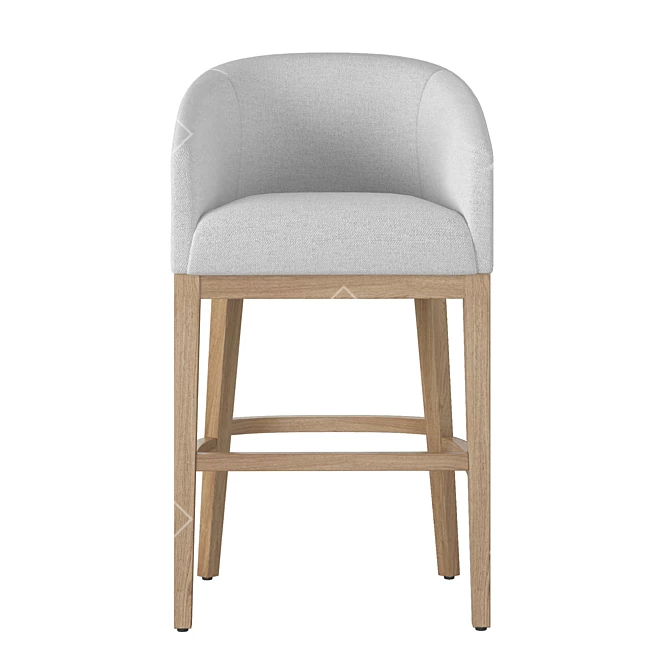 Elegant RH Morgan Barrelback Barstool 3D model image 2