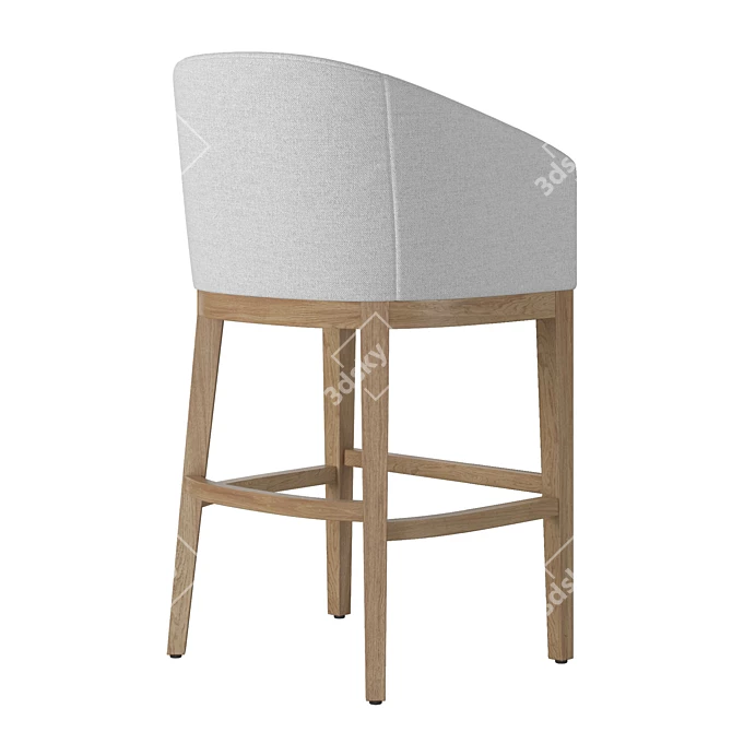 Elegant RH Morgan Barrelback Barstool 3D model image 4