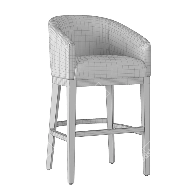 Elegant RH Morgan Barrelback Barstool 3D model image 6