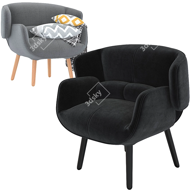 Fusion Modern Armchair 3D model image 2